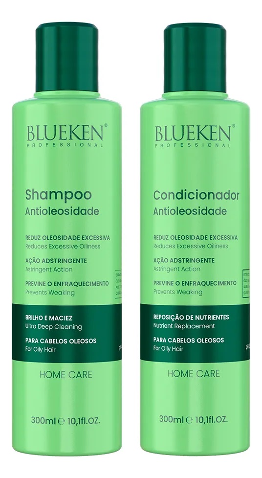 Kit Shampoo e Condicionador Antioleosidade Blueken 300ML