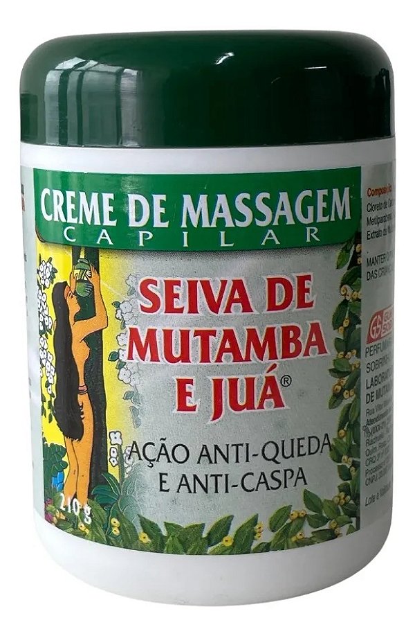 Creme de Massagem Antiqueda e Anticaspa Capilar 210g Seiva de Mutamba