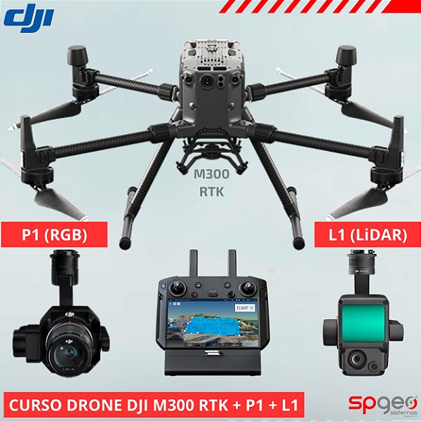 Curso de Drone DJI M300 RTK + P1 (RGB) + L1 (LIDAR)