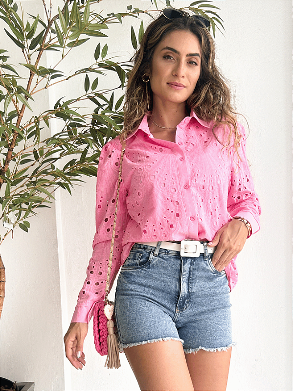 Short Jeans com Elastano Jenifer Marmorizado.