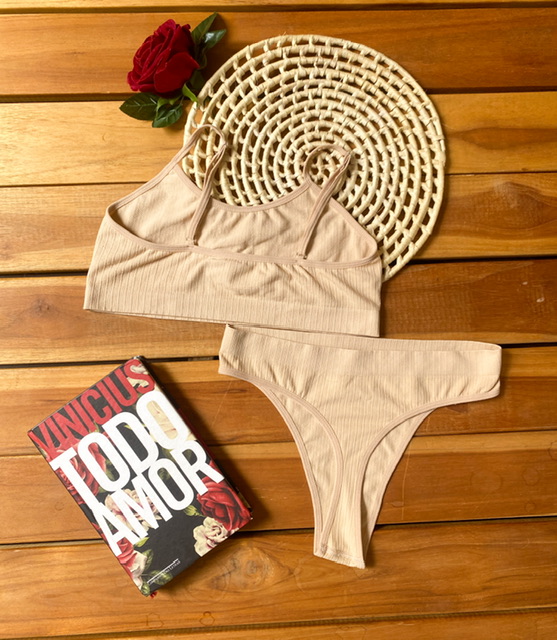 Conjunto Poliamida Sutiã e Calcinha Fio juliete @usemika Feminino