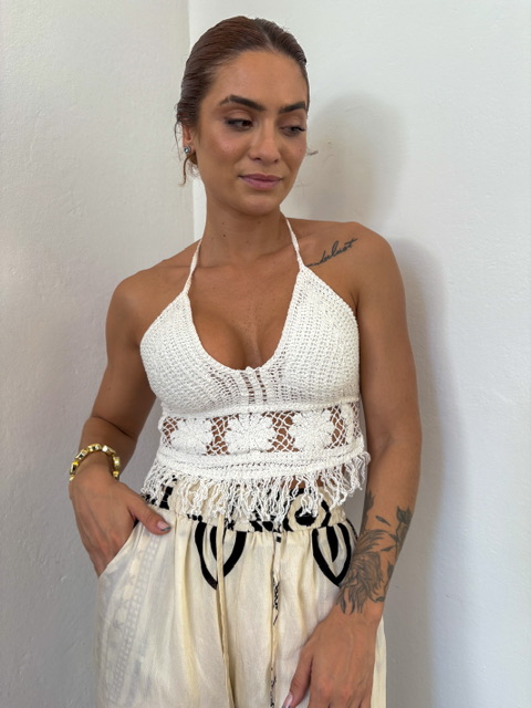 Top Crochê Com Detalhes Regina @usemika Feminino