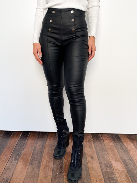 Calça Resinada Com Detalhe Lateral Morgana @usemika Feminino