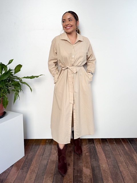 Chemise Tricoline Longo Com Cinto Eduarda @usemika Feminino