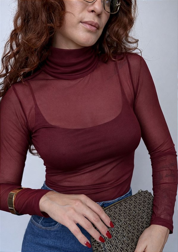 Blusa Tule Manga Longa Mirela @usemika Femnina