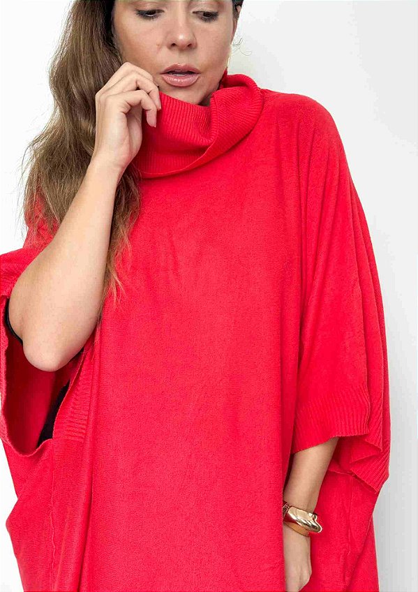 Poncho Modal Com Gola Boba Luciana @usemika Feminino