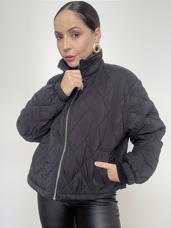 Jaqueta Nyloy Curta Com Ajuste Bianca @usemika Feminino