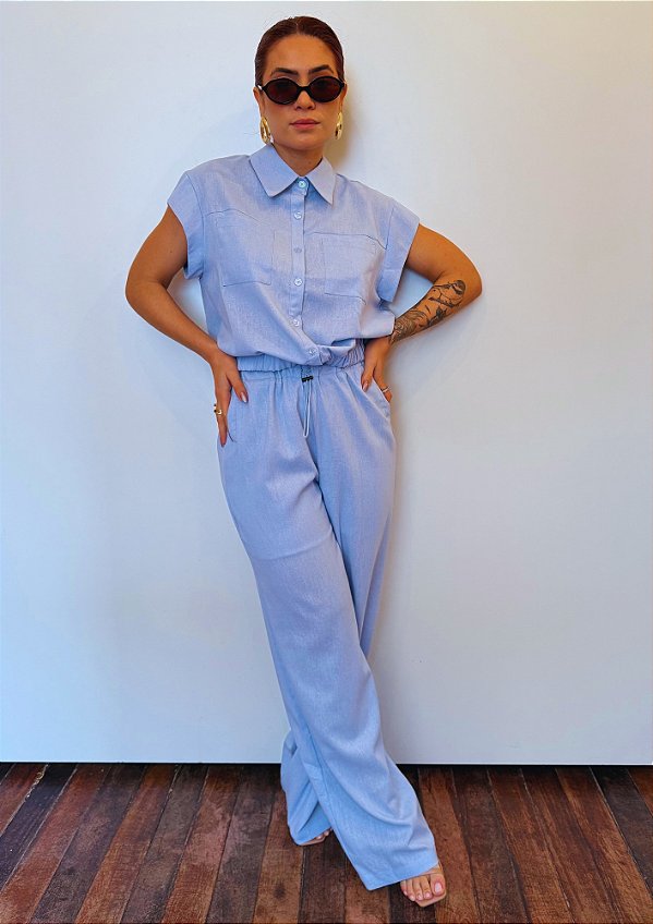 Conjunto Blusa e Calça Com Elastico Bianca @usemika Feminino