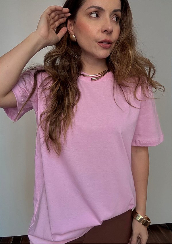Tshirt Meia Malha Básica Lisa Natalia @usemika Feminino