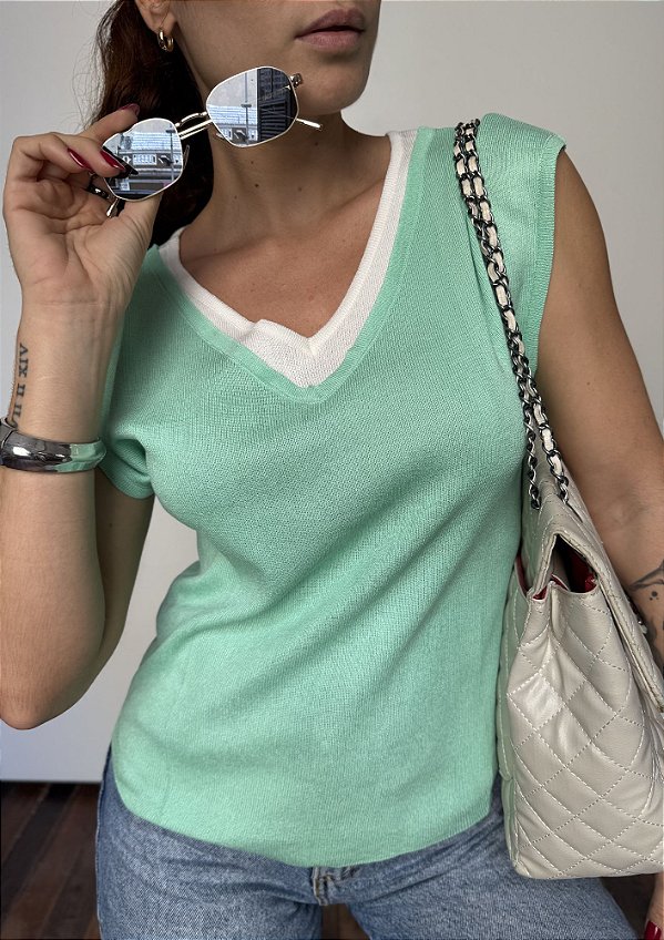 Blusa Modal Sobreposta Decote V Priscila @usemika Feminino