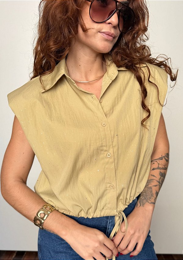 Camisa Nylon Regata Com Brilho Emili @usemika Feminino