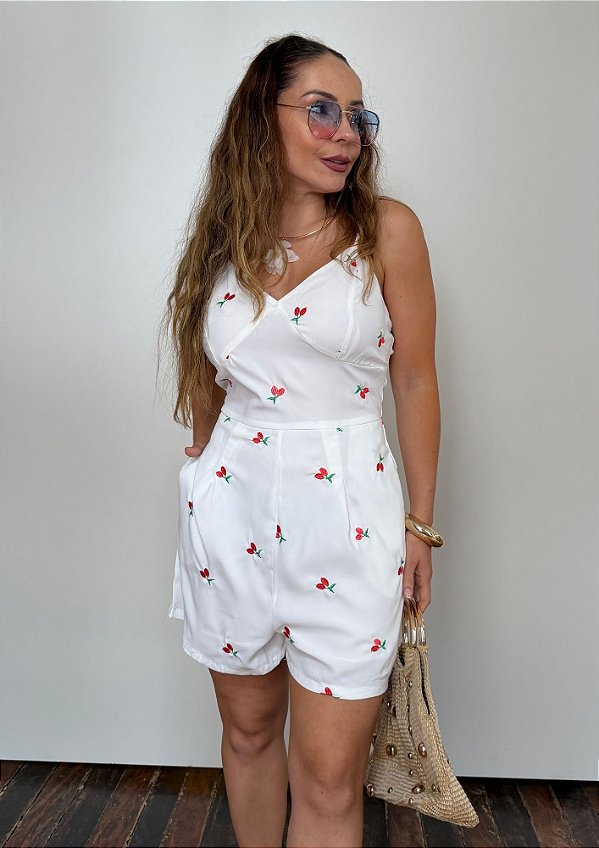 Macaquinho Alfaiataria de Alcinha Cereja Julia @usemika Feminino