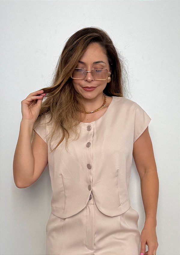 Colete Alfaiataria com Botões Amabile @usemika Feminino