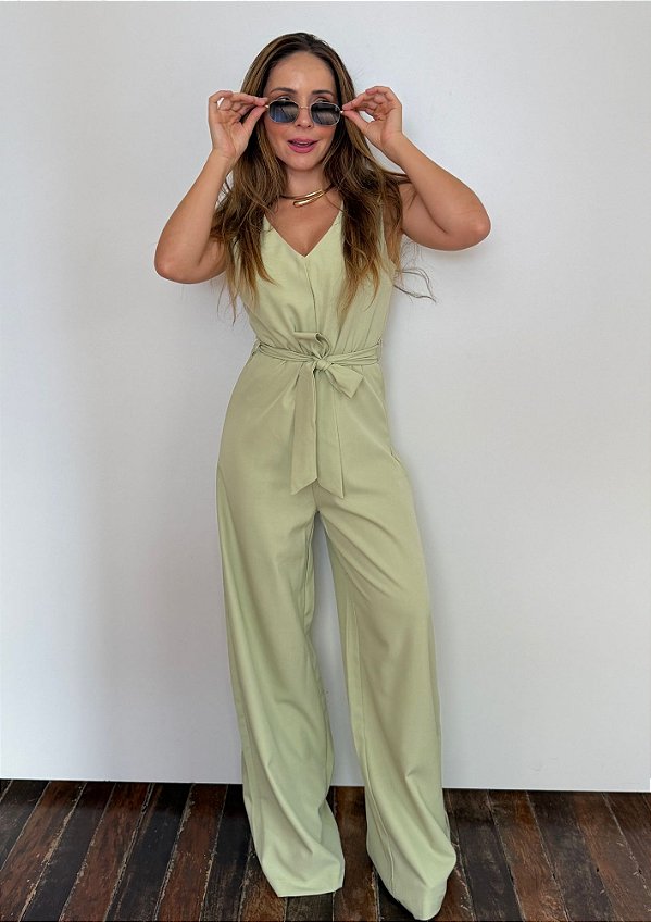 Macacão Alfaiataria Regata Com Cinto Juliana @usemika Feminino