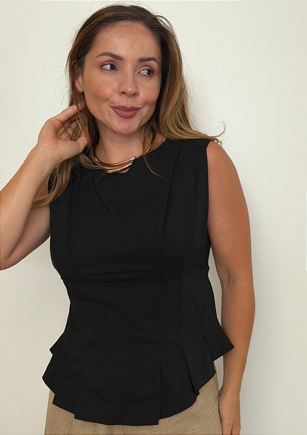 Blusa Bengaline Detalhes em Pregas Patricia @usemika Feminino