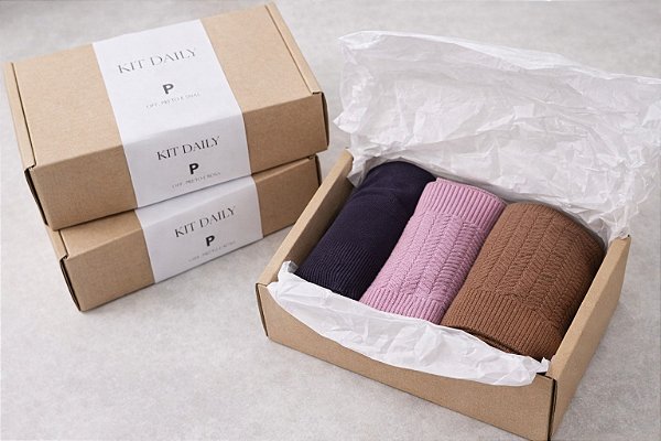 Kit Daily Básica Poliamida Marrom, Rosa e Preto @usemika Feminino