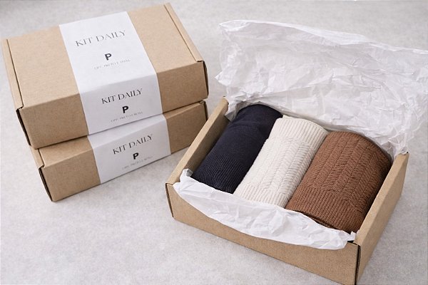 Kit Daily Básica Poliamida Off, Preto e Marrom @usemika Feminino