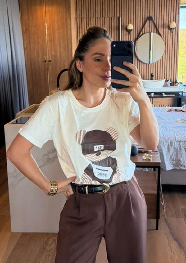 Tshirt Meia Malha Básica Bear 09 @usemika Feminino