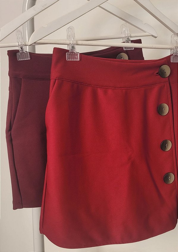 Short Saia Alfaiataria Marant com Elastano com 4 Botões Inês @usemika Feminino