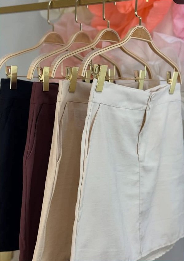 Saia Alfaiataria Marant Curta com Bolsos Laterais Valesca @usemika Feminino