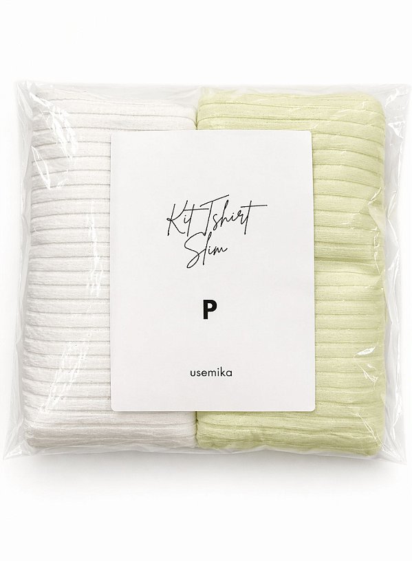 Kit Tshirt Slim Verde e Branco @usemika Feminino