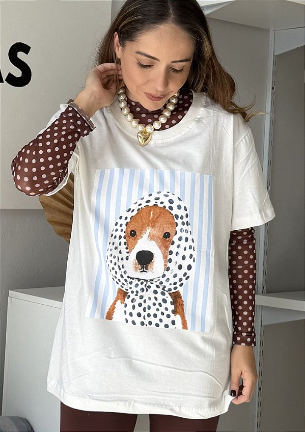 Tshirt Básica Estampa Cão @usemika Feminino