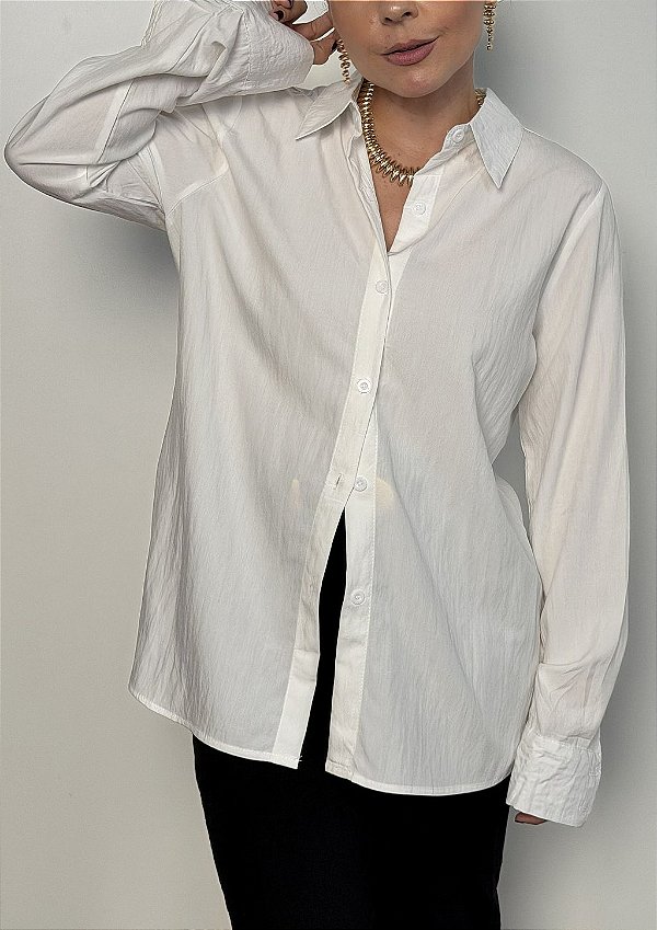 Camisa Tricoline Leve Manga Longa Ingrid @usemika Feminino