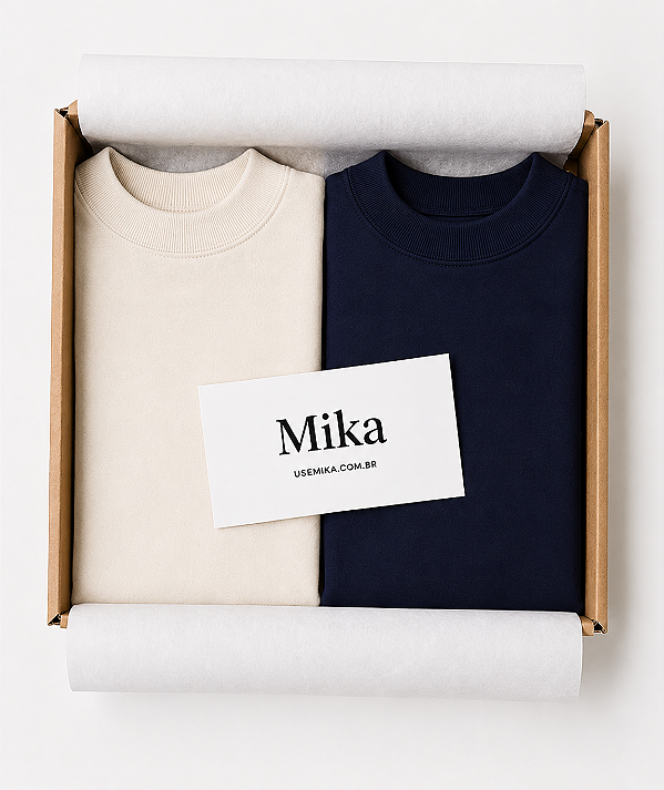 Kit Tshirt Meia Malha com Gola Alta Grazi @usemika Feminino