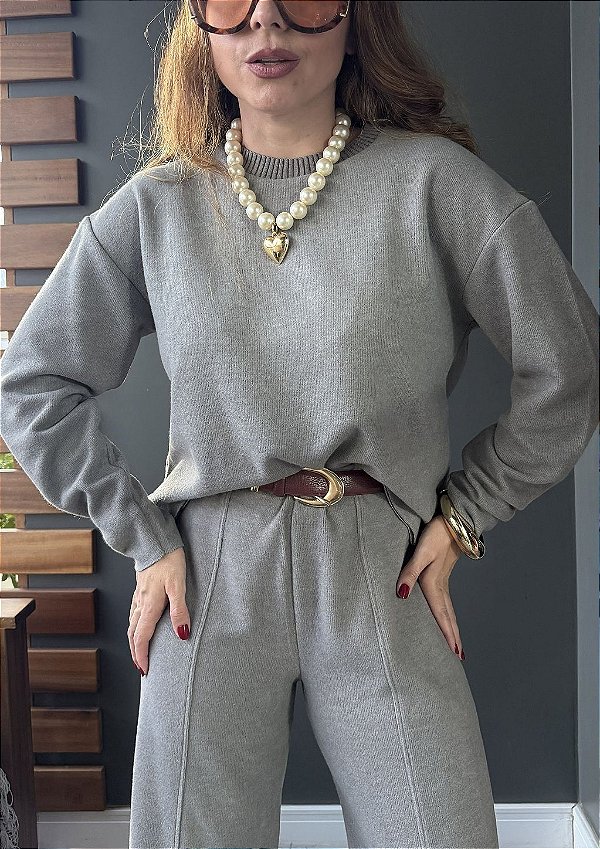 Conjunto Modal Básico Blusa e Calça Maria @usemika Feminino