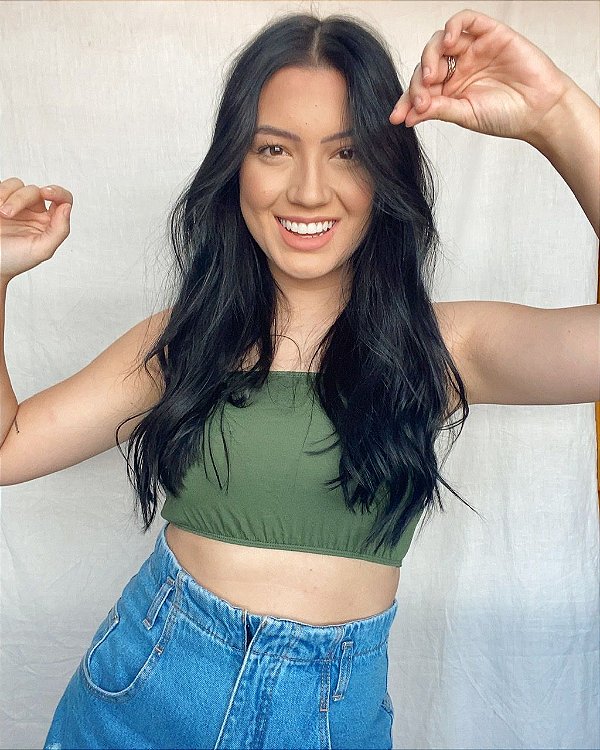 Cropped Nati Top Faixa Verde