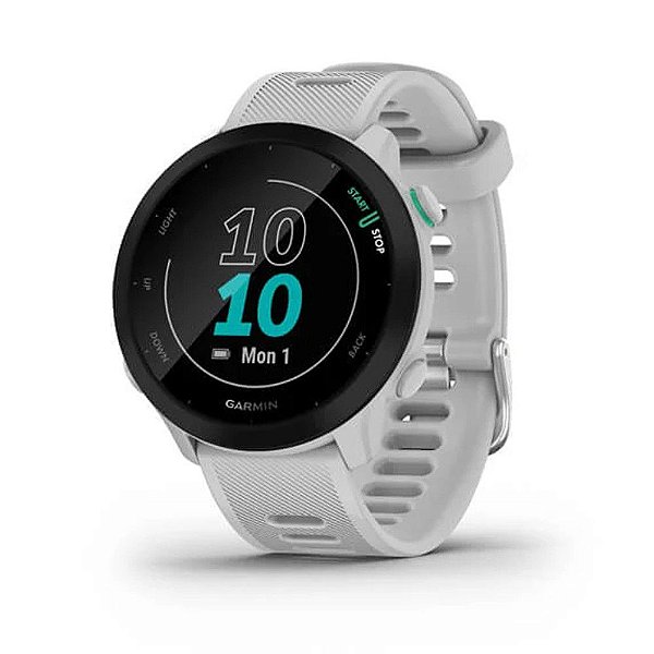Smartwatch e Monitor Cardíaco de pulso com GPS Garmin Forerruner 55 - Branco.