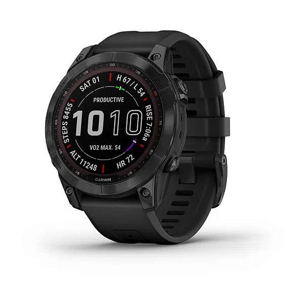 Relógio Smartwatch e monitor cardíaco de Pulso e GPS Garmin Fênix 7 Safira Solar Titânio - Preto