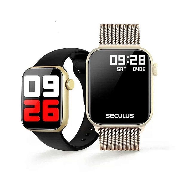 Relógio Smartwatch Seculus Troca Pulseira 17001MPSVDL2 - Dourado