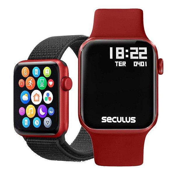 Relógio Smartwatch Seculus Troca Pulseira 17001MPSVNK5 - Vermelho