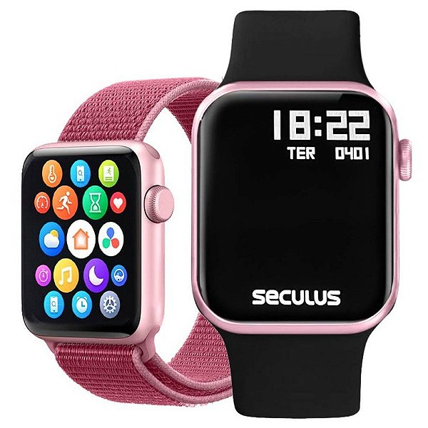Relógio Smartwatch Seculus Troca Pulseira 17001MPSVNK6 - Rosa