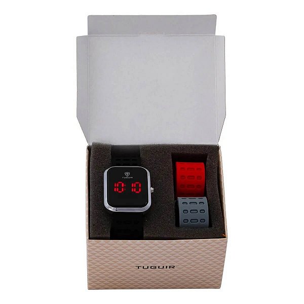 Kit Relógio e Pulseira Unissex Tuguir Digital TG110 – Preto