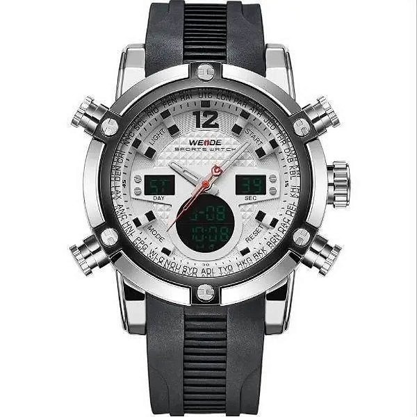 Relógio Masculino Weide AnaDigi WH-5205 – Preto e Branco.