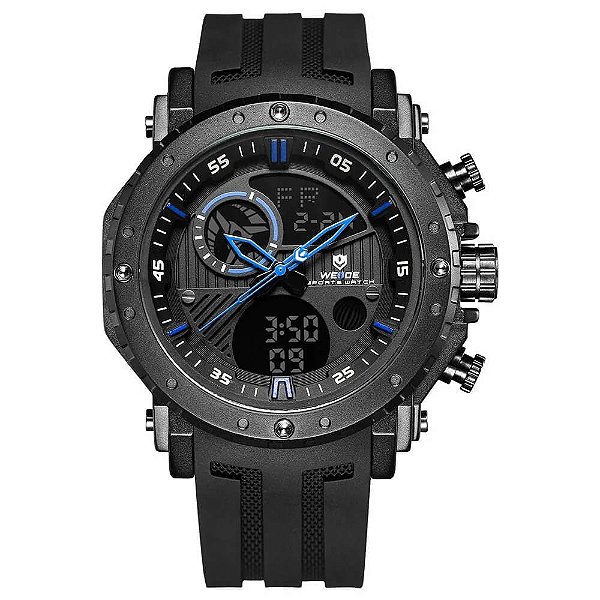 Relógio Masculino Weide AnaDigi WH6903 – Preto e Azul