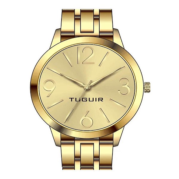 Kit Relógio Feminino Tuguir Analógico TG148 – Dourado com colar