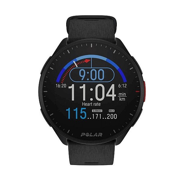 Relógio Smartwatch e Monitor Cardíaco de Pulso e GPS POLAR PACER - Preto