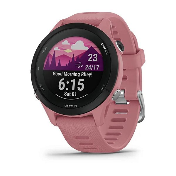 Relógio Smartwatch e Monitor Cardíaco de Pulso e GPS Garmin Forerunner 255S - Rosa