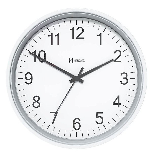 Relógio de Parede Herweg 6101-021 Quartz Redondo 22cm Branco