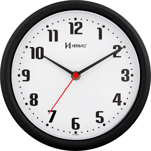 Relógio de Parede Herweg 6102-034 Quartz Redondo 22cm Marfim