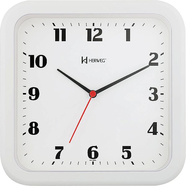 Relógio de Parede Herweg 6145-021 Quartz 23x23cm Branco