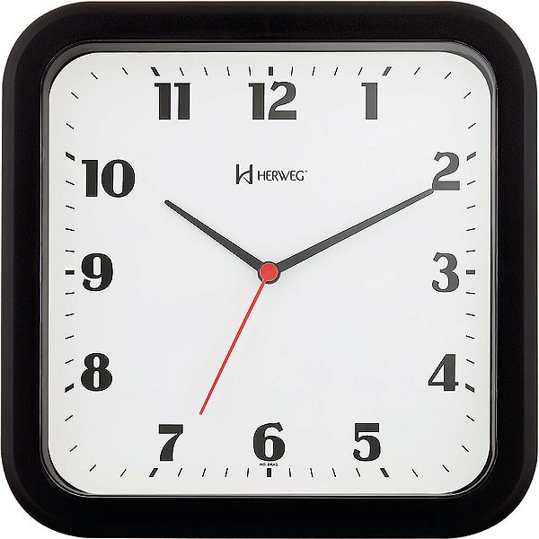 Relógio de Parede Herweg 6145-034 Quartz 23x23cm Preto
