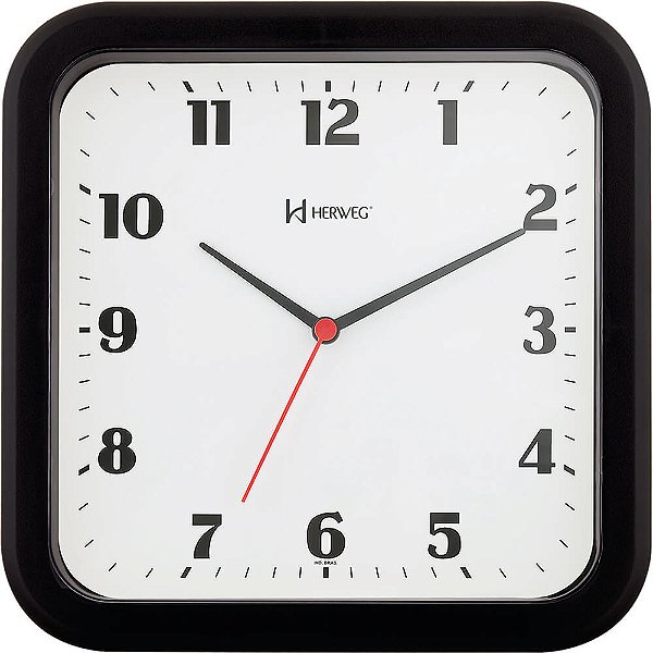 Relógio de Parede Herweg 6145-034 Quartz 23x23cm Preto