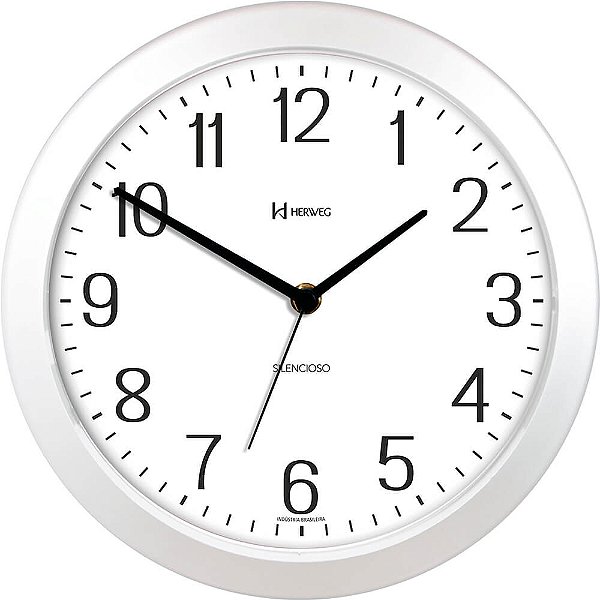 Relógio de Parede Herweg 660043-021 Redondo 26cm Branco