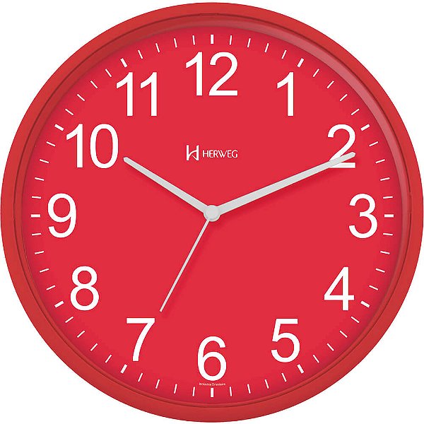 Relógio de Parede Herweg 660111-269 Redondo 26cm Vermelho