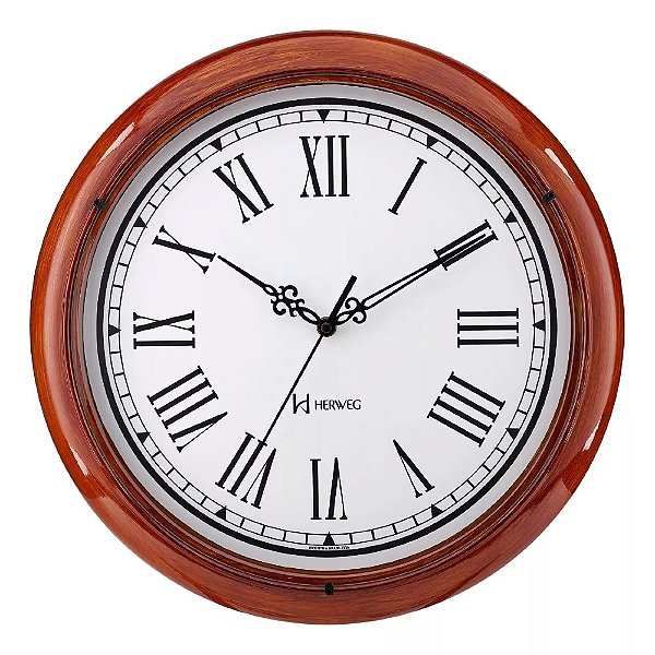 Relógio de Parede Herweg 660132 Quartz Redondo 40cm Marrom