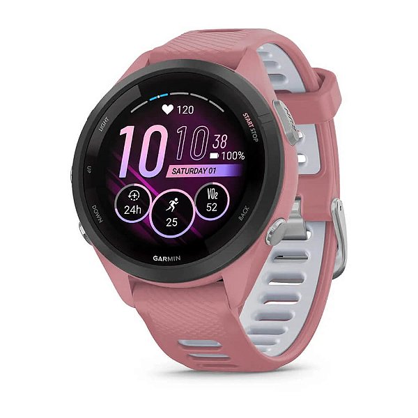Relógio Smartwatch e Monitor Cardíaco de Pulso e GPS Garmin Forerunner 265S Music